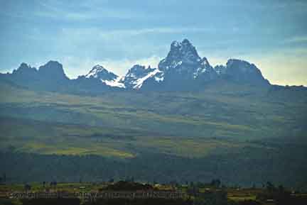 Mt. Kenya from A2 highway, near Nanyuki, Kenya